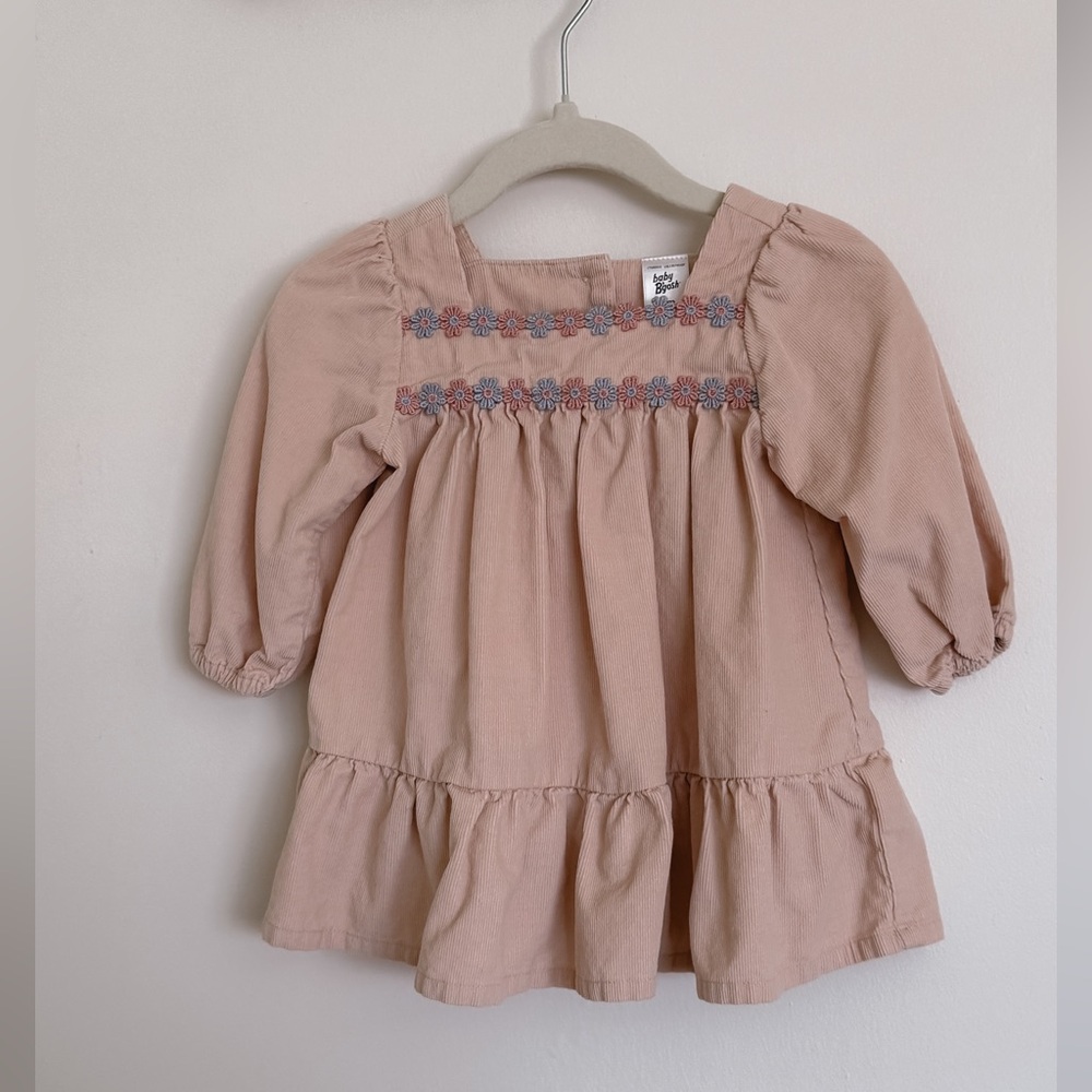 Baby B'gosh Corduroy Floral-Trim Formal Dress